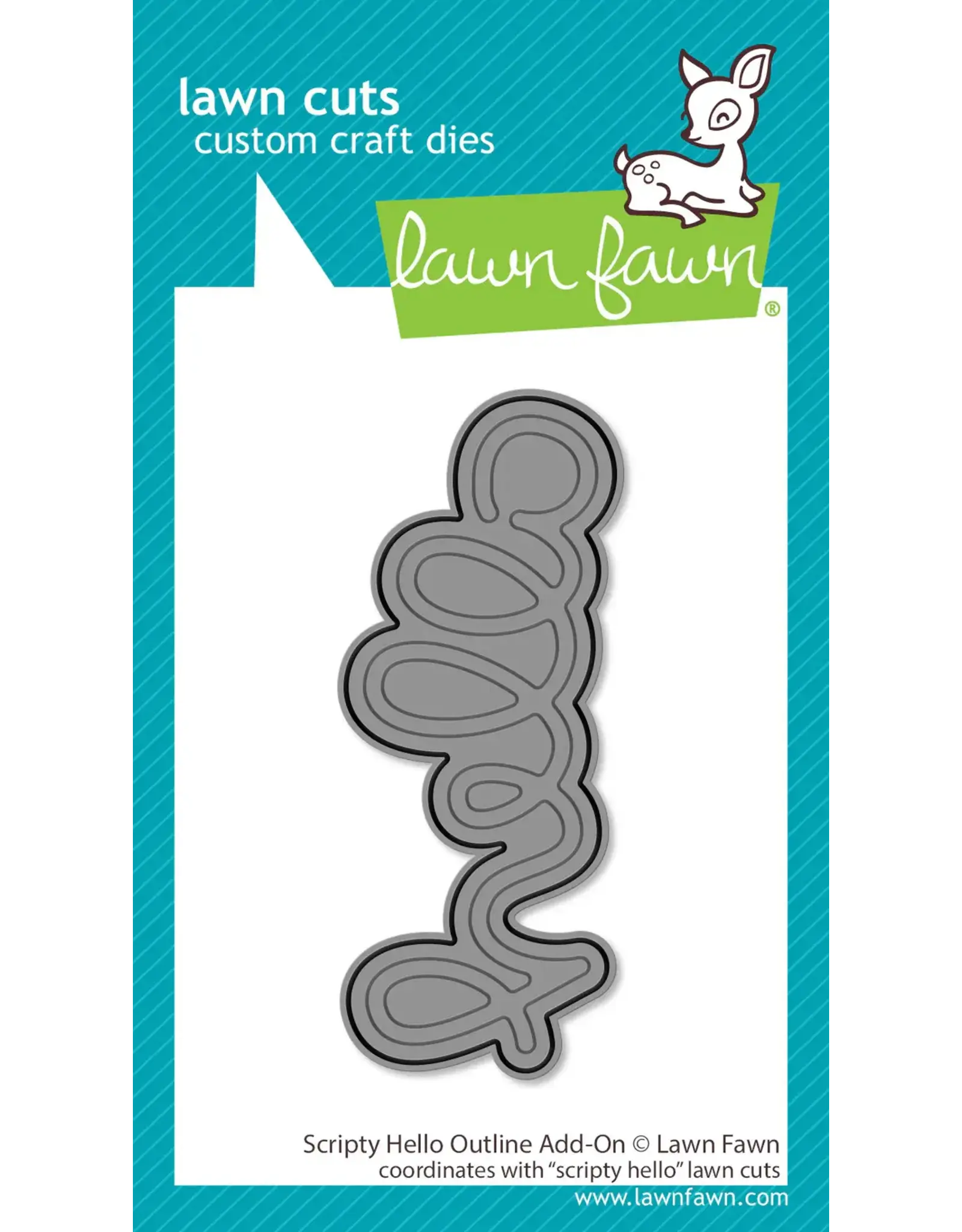 LAWN FAWN LAWN FAWN SCRIPTY HELLO OUTLINE ADD-ON DIE