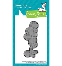 LAWN FAWN LAWN FAWN SCRIPTY HELLO OUTLINE ADD-ON DIE
