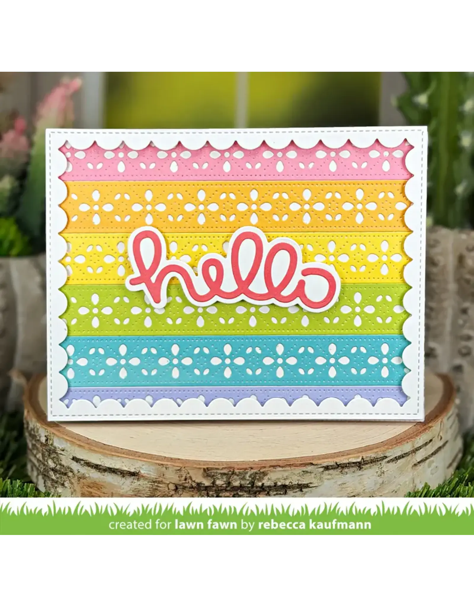 LAWN FAWN LAWN FAWN SCRIPTY HELLO OUTLINE ADD-ON DIE