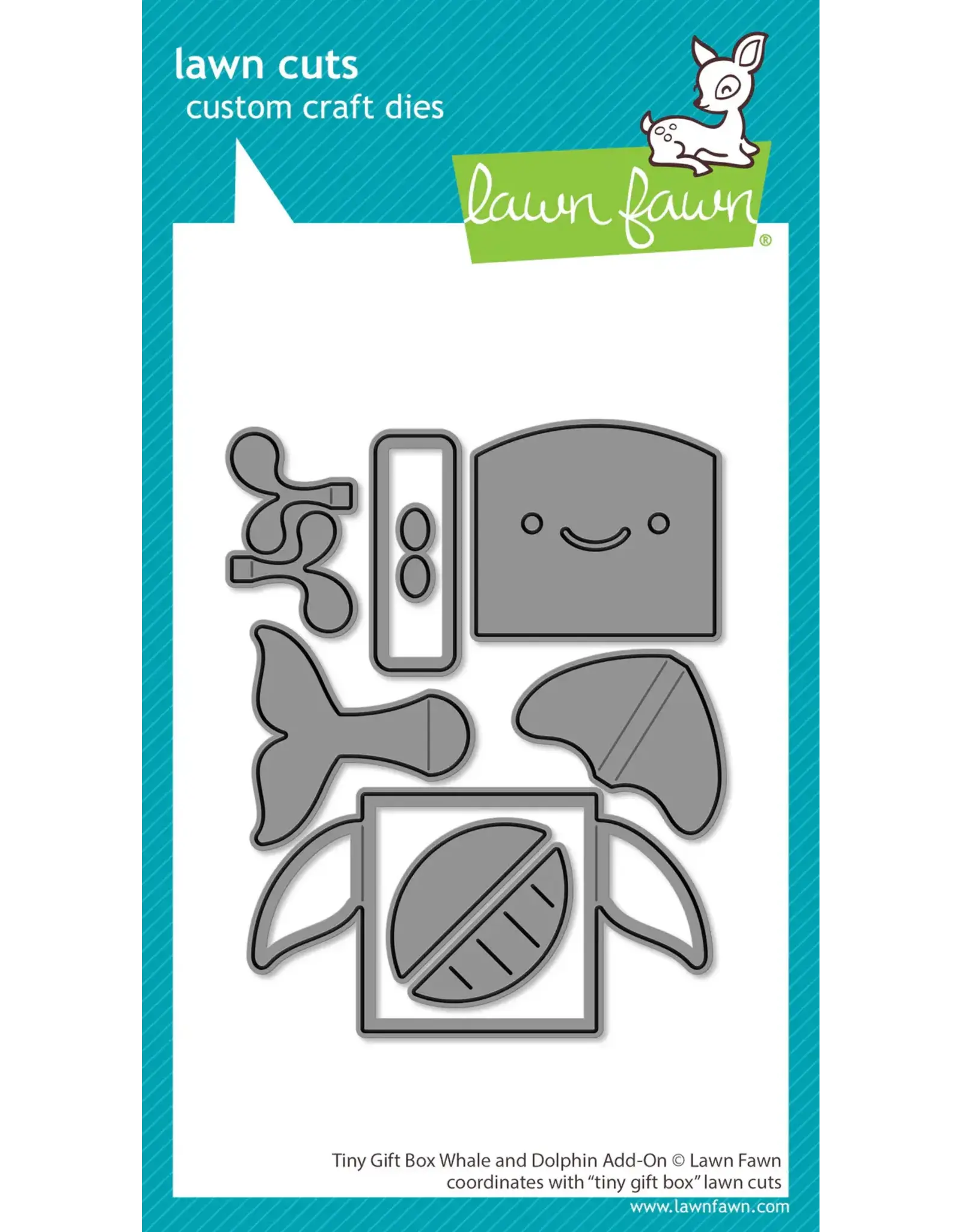 LAWN FAWN LAWN FAWN TINY GIFT BOX WHALE AND DOLPHIN ADD-ON DIE SET