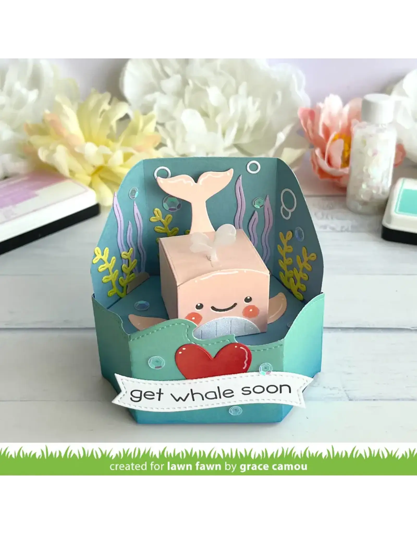 LAWN FAWN LAWN FAWN TINY GIFT BOX WHALE AND DOLPHIN ADD-ON DIE SET