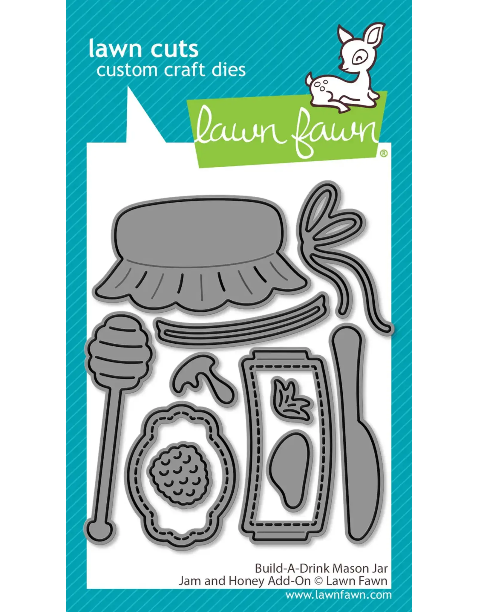 LAWN FAWN LAWN FAWN BUILD-A-DRINK MASON JAR JAM AND HONEY ADD-ON DIE SET