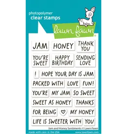 LAWN FAWN LAWN FAWN JAM AND HONEY SENTIMENTS CLEAR STAMP SET