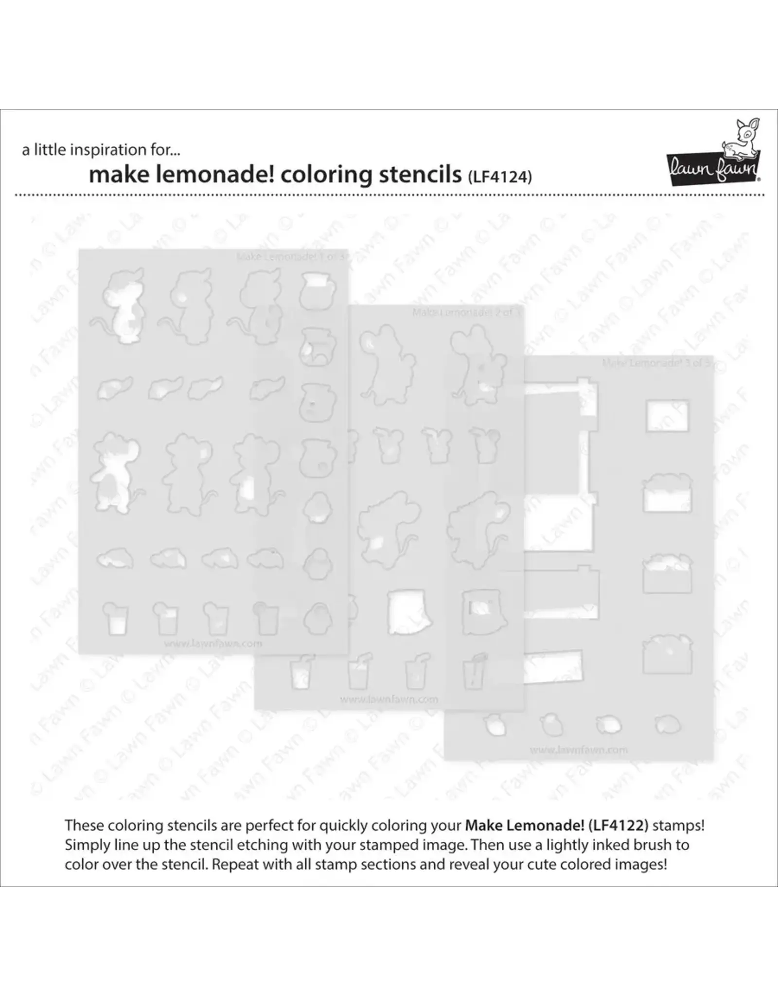 LAWN FAWN LAWN FAWN MAKE LEMONADE! COLORING STENCIL SET