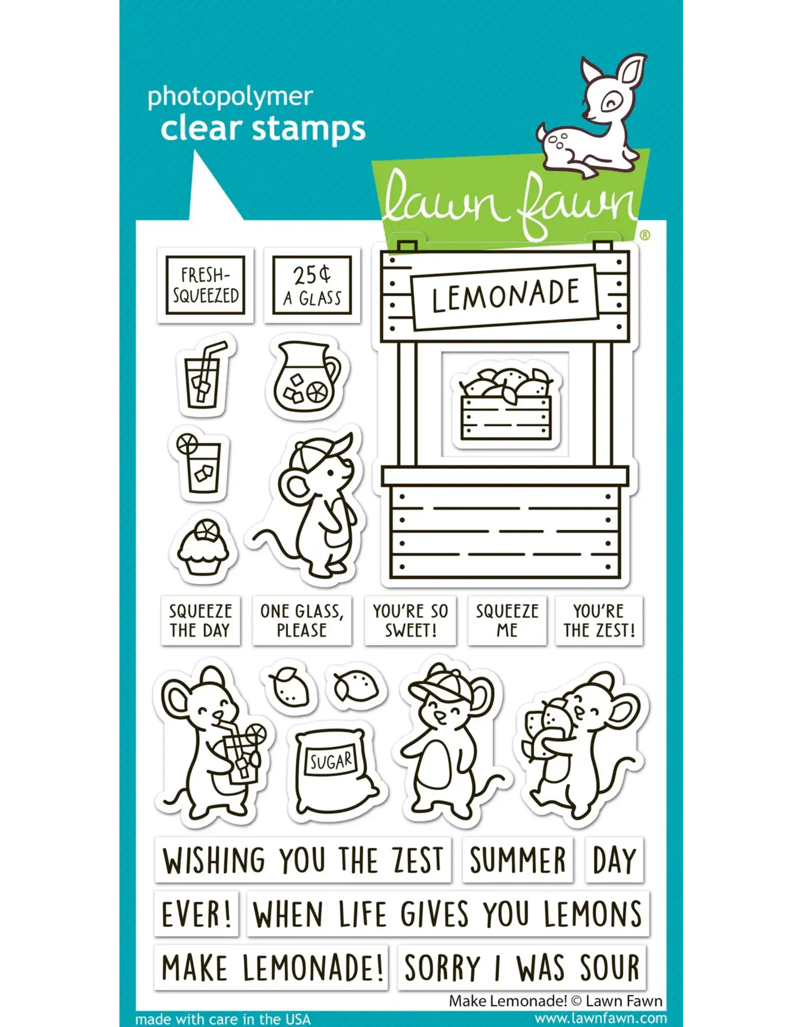 LAWN FAWN LAWN FAWN MAKE LEMONADE! CLEAR STAMP SET