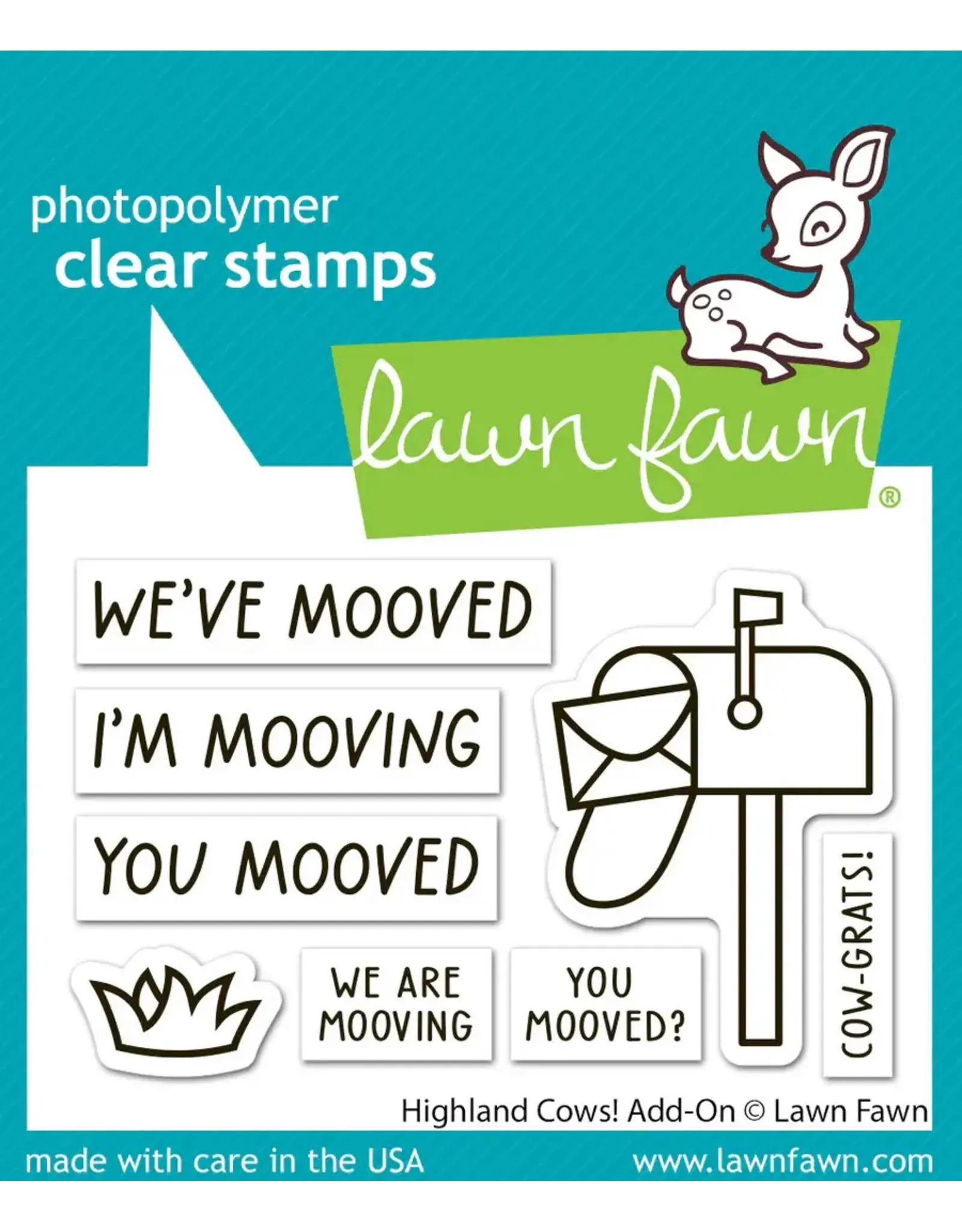 LAWN FAWN LAWN FAWN HIGHLAND COWS! ADD-ON CLEAR STAMP SET