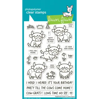 LAWN FAWN LAWN FAWN HIGHLAND COWS! CLEAR STAMP SET