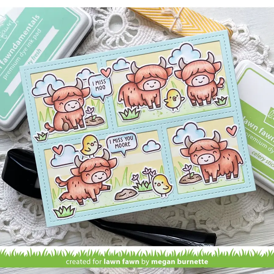 LAWN FAWN LAWN FAWN HIGHLAND COWS! CLEAR STAMP SET