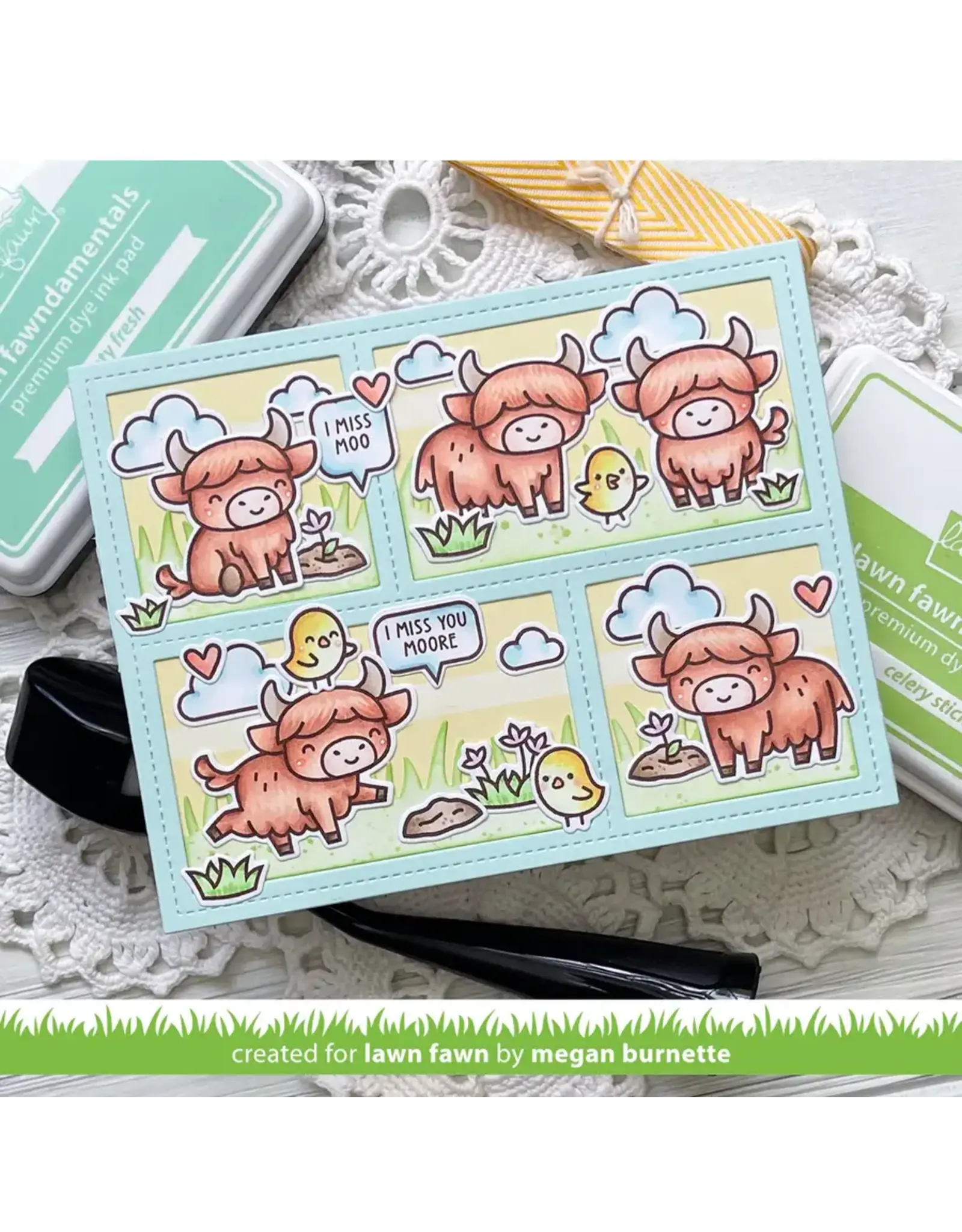 LAWN FAWN LAWN FAWN HIGHLAND COWS! CLEAR STAMP SET
