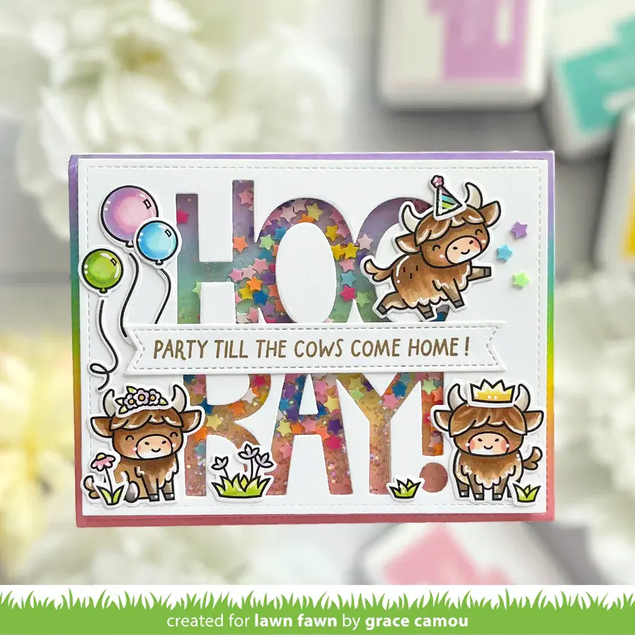 LAWN FAWN LAWN FAWN HIGHLAND COWS! CLEAR STAMP SET