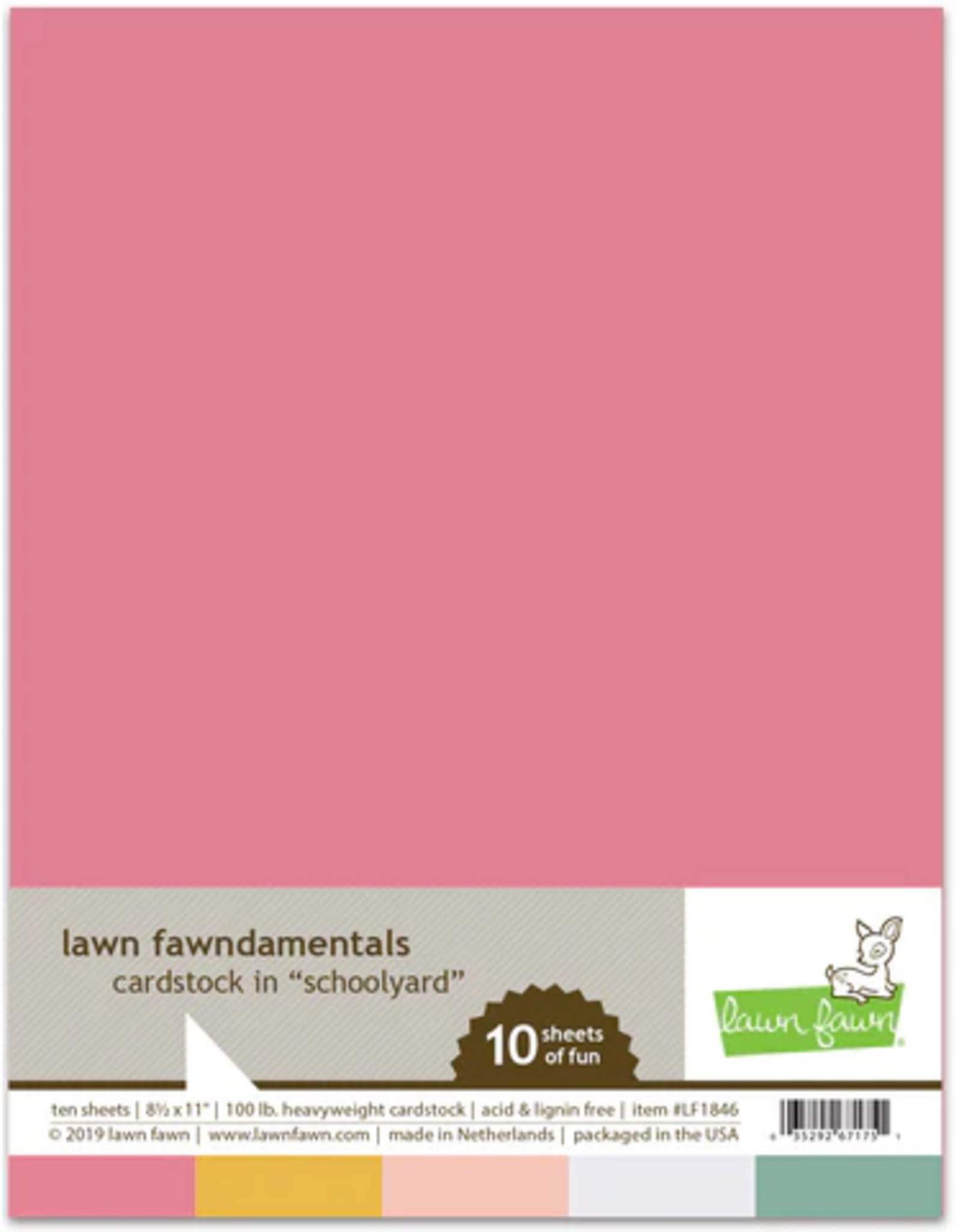 LAWN FAWN LAWN FAWN SCHOOLYARD 8.5 X 11 CARDSTOCK 10PK