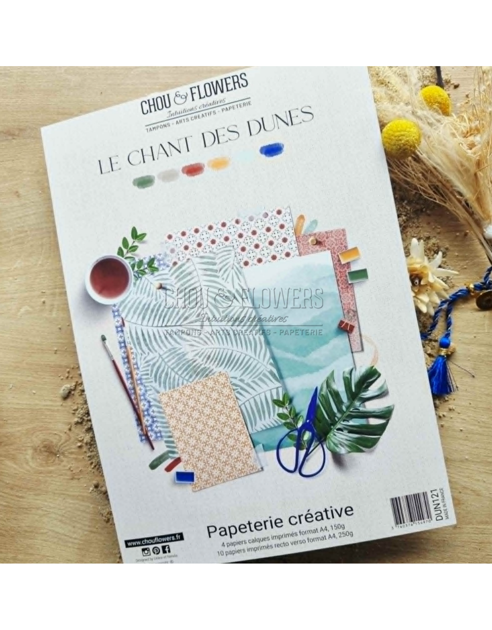 CHOU & FLOWERS CHOU & FLOWERS COLLECTION LE CHANT DES DUNES PAPETERIE CRÉATIVE A4 COLLECTION PACK
