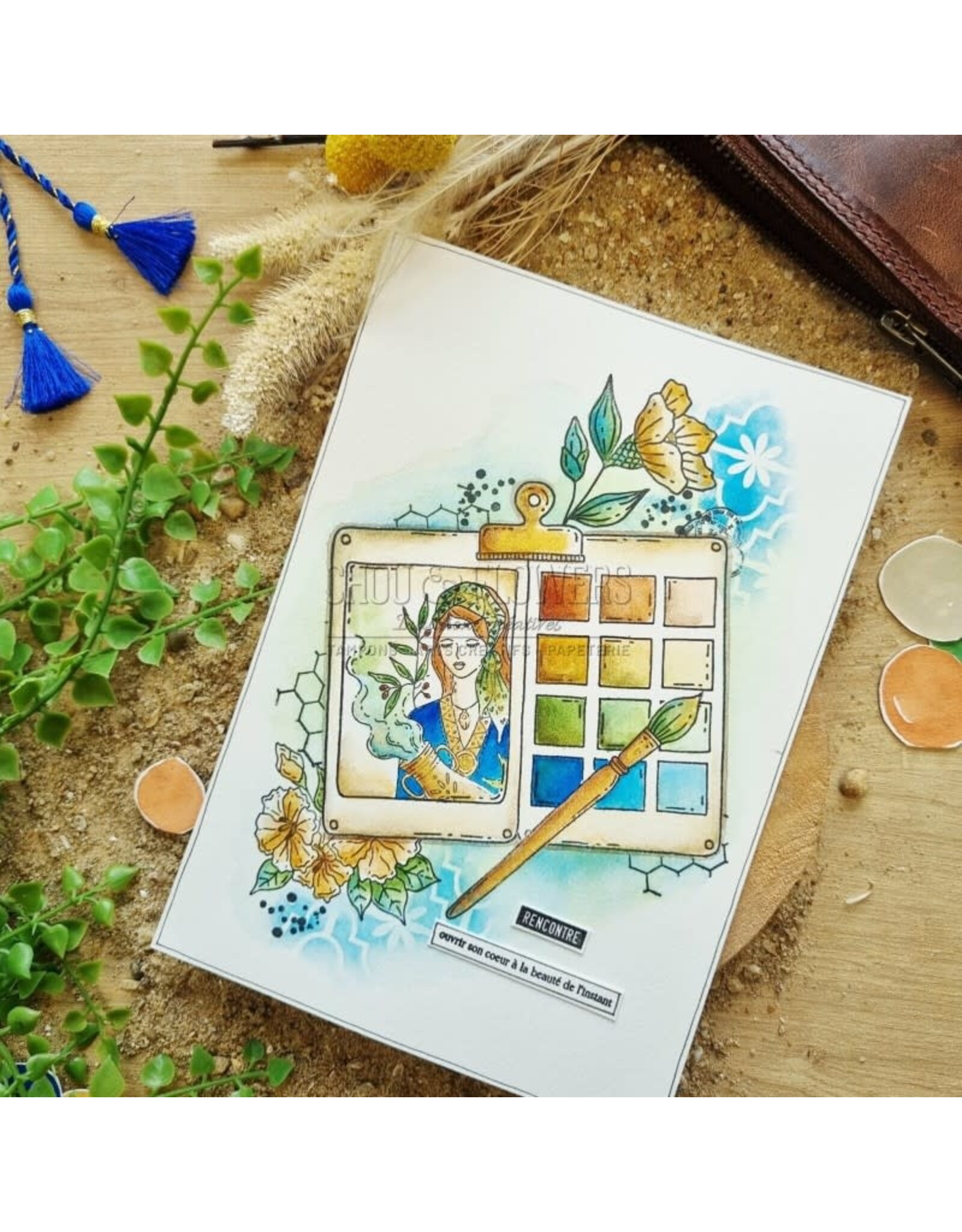 CHOU & FLOWERS CHOU & FLOWERS COLLECTION LE CHANT DES DUNES ECHAPPEES BELLES A4 CLEAR STAMP SET
