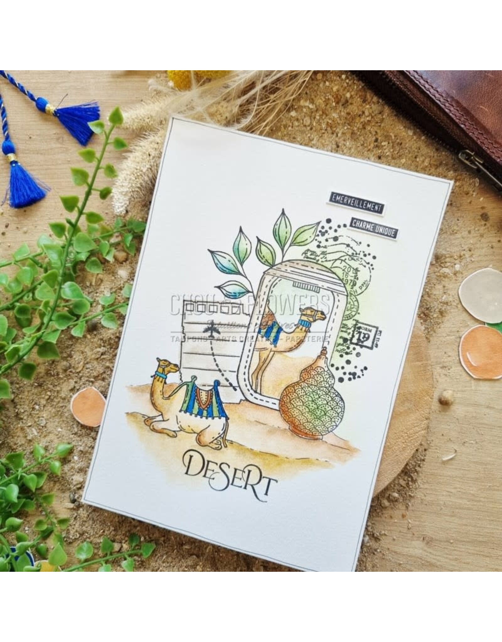 CHOU & FLOWERS CHOU & FLOWERS COLLECTION LE CHANT DES DUNES ECHAPPEES BELLES A4 CLEAR STAMP SET