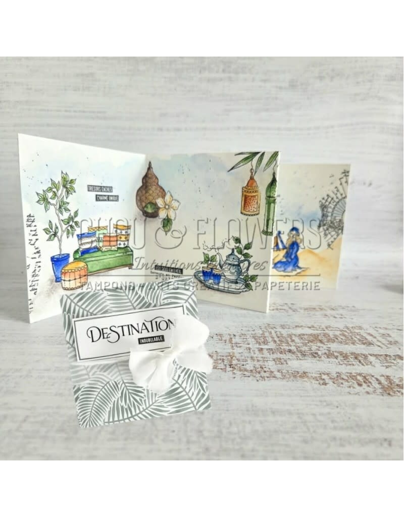 CHOU & FLOWERS CHOU & FLOWERS COLLECTION LE CHANT DES DUNES AMBIANCE ORIENTALE A5 CLEAR STAMP SET