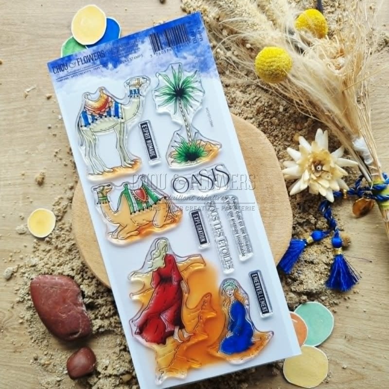 CHOU & FLOWERS CHOU & FLOWERS COLLECTION LE CHANT DES DUNES ESCAPADE NOMADE DL CLEAR STAMP SET
