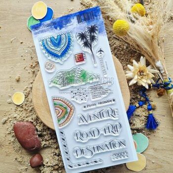 CHOU & FLOWERS CHOU & FLOWERS COLLECTION LE CHANT DES DUNES TEXTURE AVENTURE DL CLEAR STAMP SET