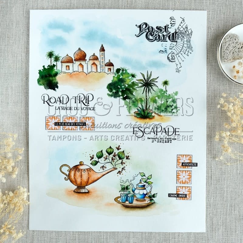 CHOU & FLOWERS CHOU & FLOWERS COLLECTION LE CHANT DES DUNES TEXTURE AVENTURE DL CLEAR STAMP SET