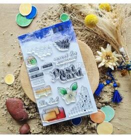 CHOU & FLOWERS CHOU & FLOWERS COLLECTION LE CHANT DES DUNES TEXTURES POSTCARD A6 CLEAR STAMP SET