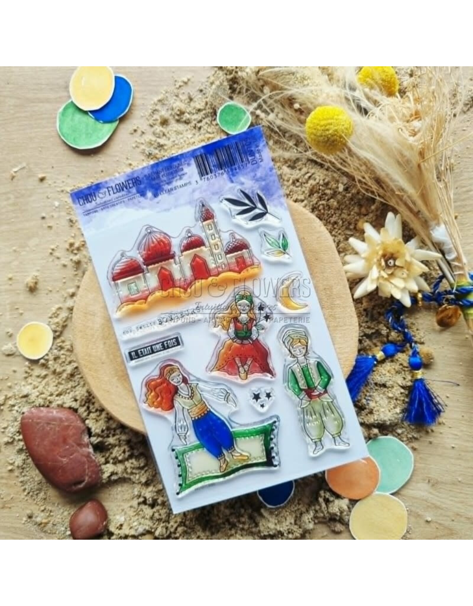 CHOU & FLOWERS CHOU & FLOWERS COLLECTION LE CHANT DES DUNES MILLE ET UNE NUITS A6 CLEAR STAMP SET