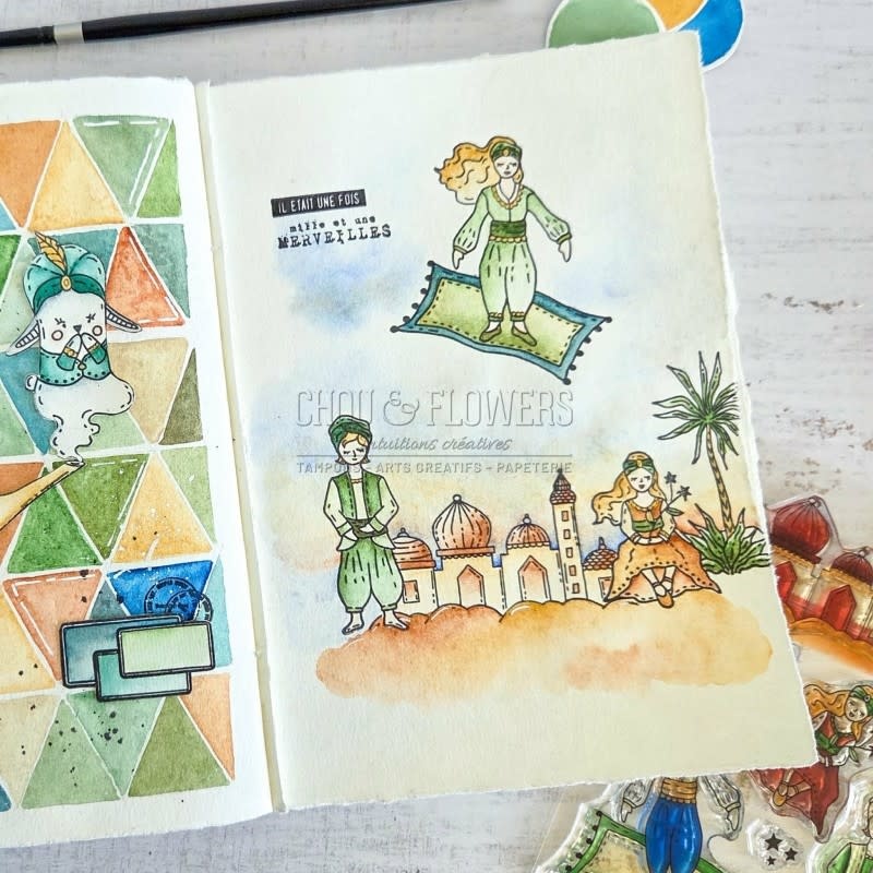 CHOU & FLOWERS CHOU & FLOWERS COLLECTION LE CHANT DES DUNES MILLE ET UNE NUITS A6 CLEAR STAMP SET