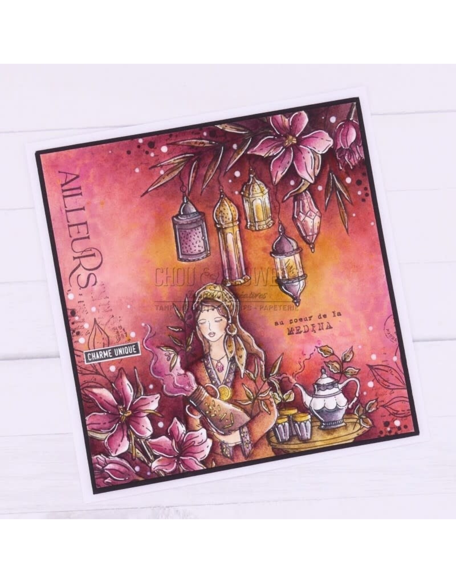 CHOU & FLOWERS CHOU & FLOWERS COLLECTION LE CHANT DES DUNES FLEUR DE SAFRAN A7 CLEAR STAMP SET
