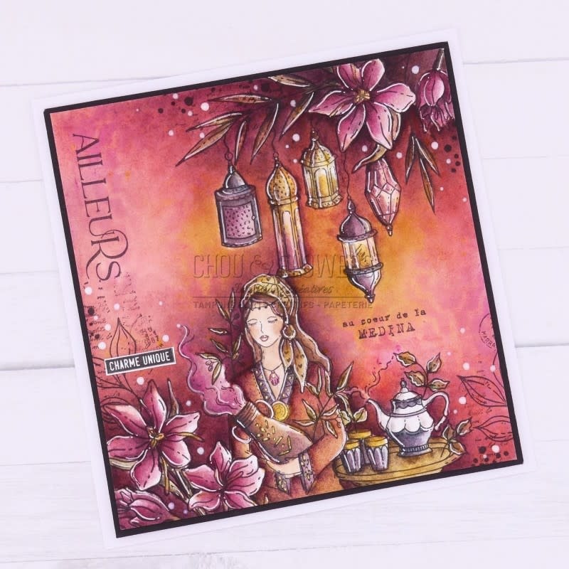CHOU & FLOWERS CHOU & FLOWERS COLLECTION LE CHANT DES DUNES FLEUR DE SAFRAN A7 CLEAR STAMP SET