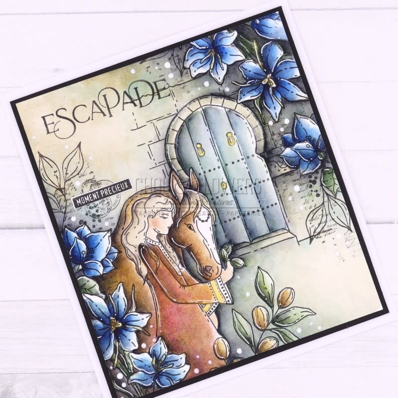 CHOU & FLOWERS CHOU & FLOWERS COLLECTION LE CHANT DES DUNES FLEUR DE SAFRAN A7 CLEAR STAMP SET