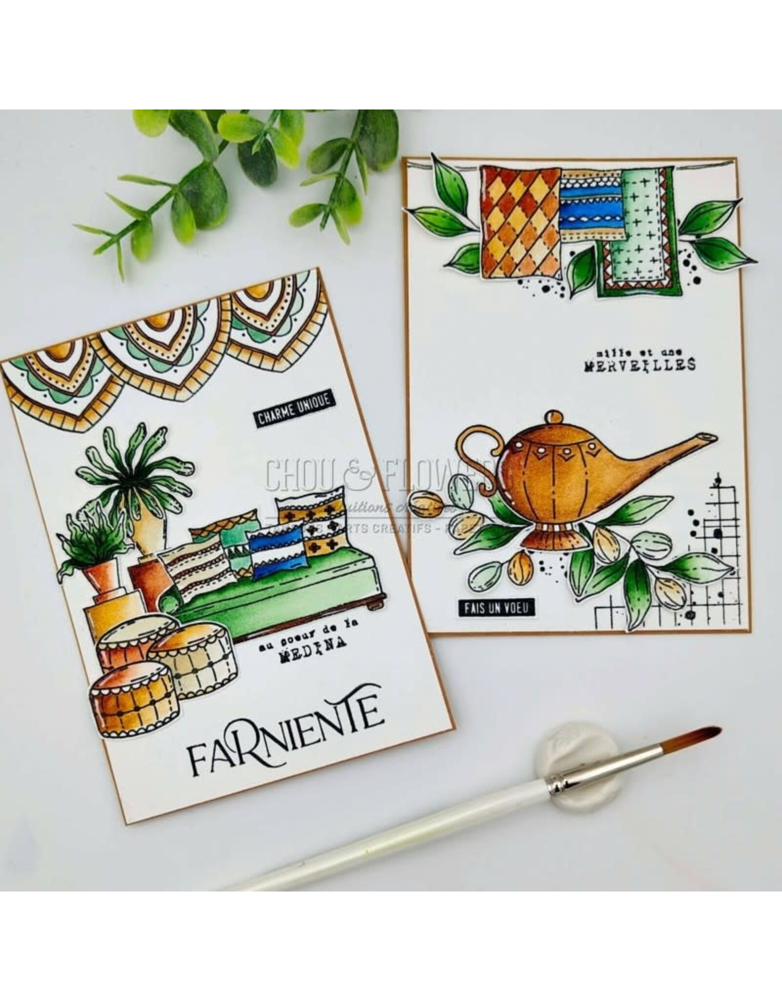 CHOU & FLOWERS CHOU & FLOWERS COLLECTION LE CHANT DES DUNES L'ARGANIER A7 CLEAR STAMP SET