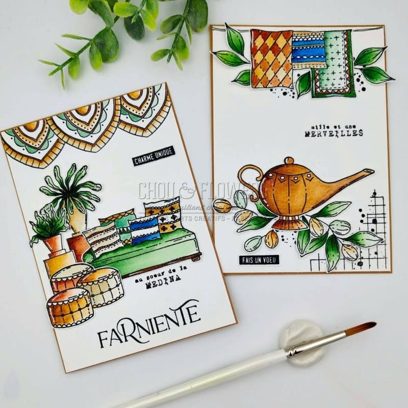 CHOU & FLOWERS CHOU & FLOWERS COLLECTION LE CHANT DES DUNES L'ARGANIER A7 CLEAR STAMP SET