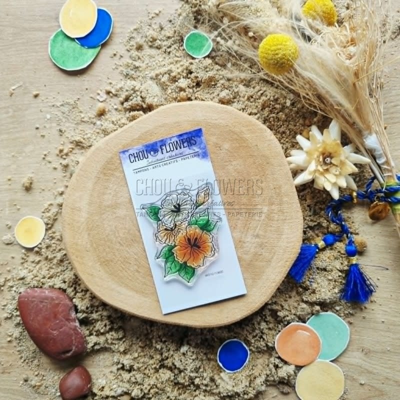 CHOU & FLOWERS CHOU & FLOWERS COLLECTION LE CHANT DES DUNES FLEURS EXOTIQUES A8 CLEAR STAMP