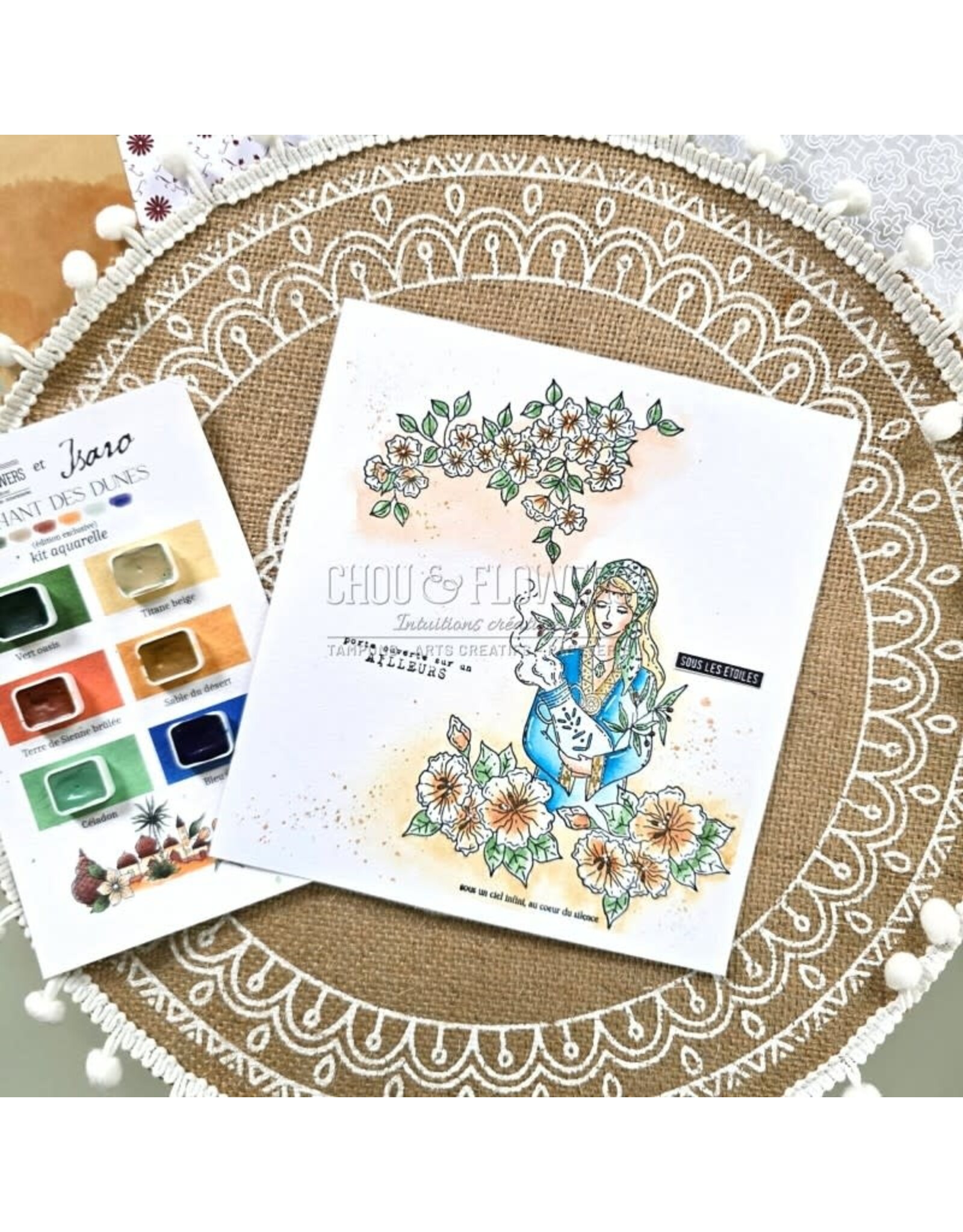 CHOU & FLOWERS CHOU & FLOWERS COLLECTION LE CHANT DES DUNES FLEURS EXOTIQUES A8 CLEAR STAMP