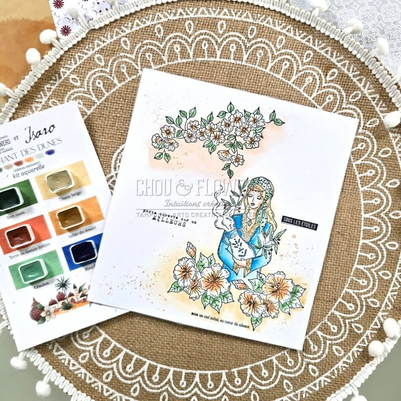 CHOU & FLOWERS CHOU & FLOWERS COLLECTION LE CHANT DES DUNES FLEURS EXOTIQUES A8 CLEAR STAMP