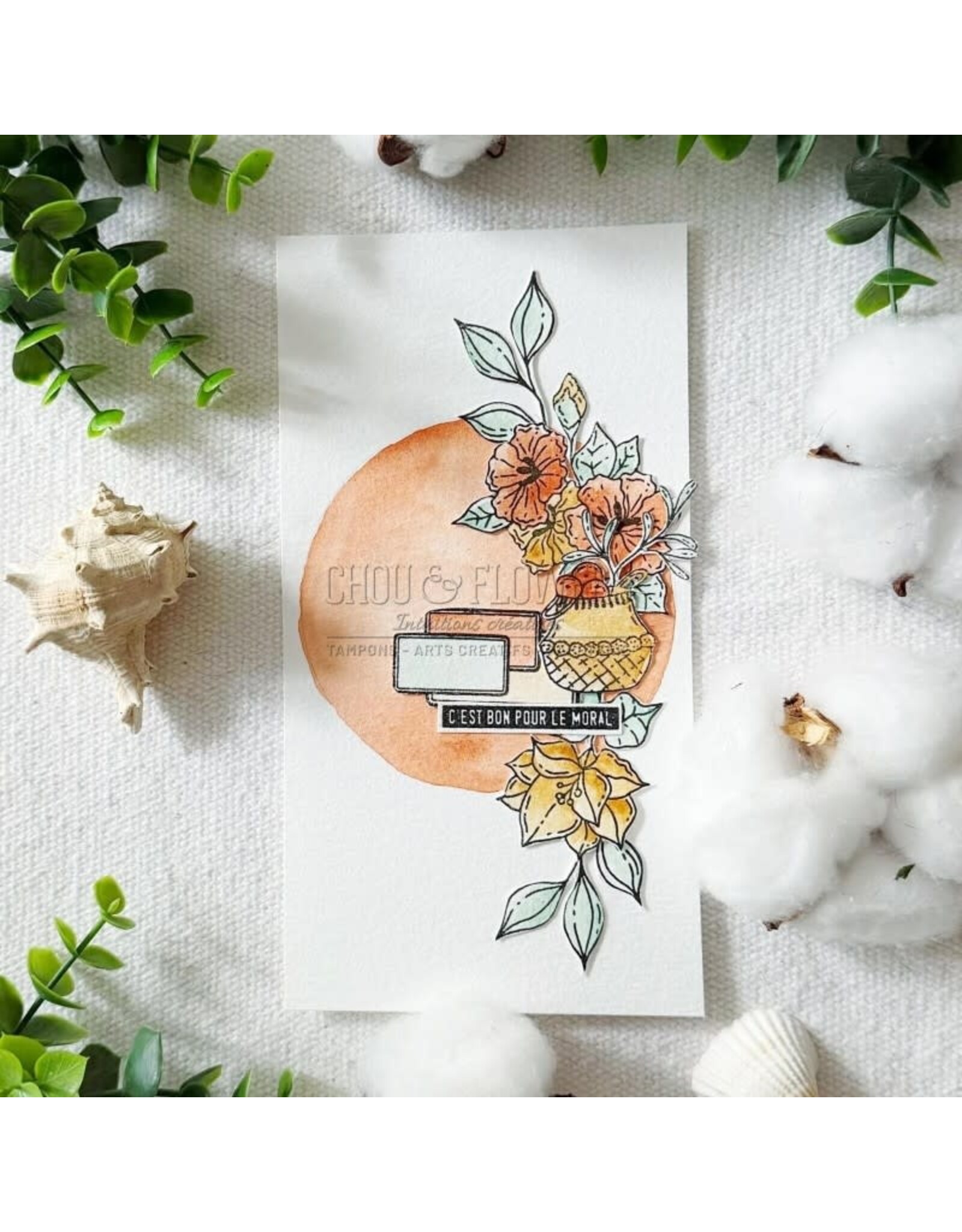 CHOU & FLOWERS CHOU & FLOWERS COLLECTION LE CHANT DES DUNES FLEURS EXOTIQUES A8 CLEAR STAMP