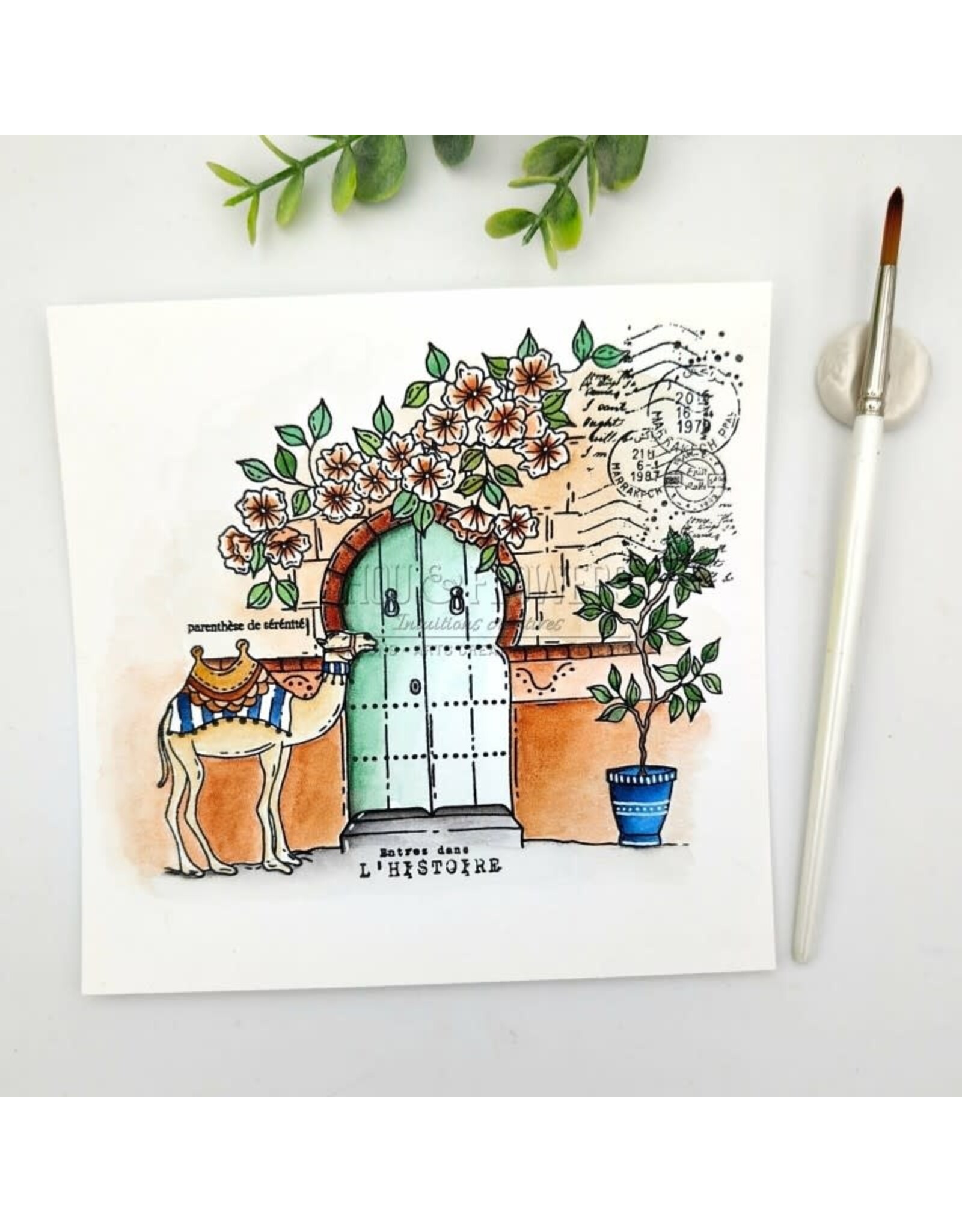 CHOU & FLOWERS CHOU & FLOWERS COLLECTION LE CHANT DES DUNES TIMBRE MARRAKECH A8 CLEAR STAMP