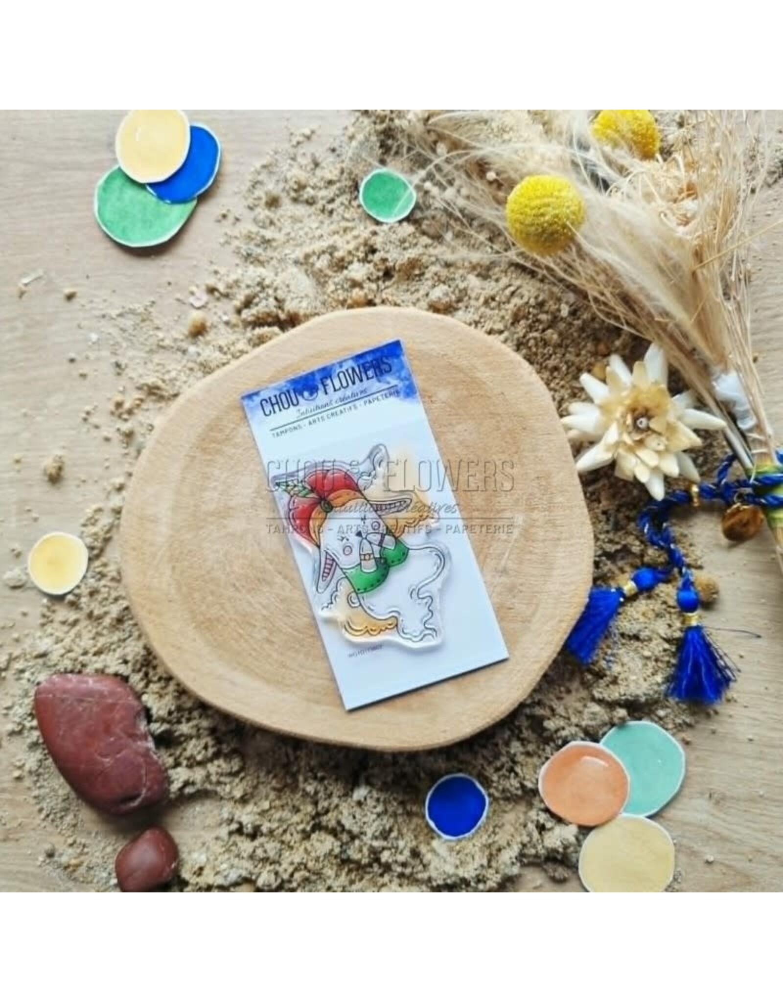 CHOU & FLOWERS CHOU & FLOWERS COLLECTION LE CHANT DES DUNES DOUDOU GENIE A8 CLEAR STAMP