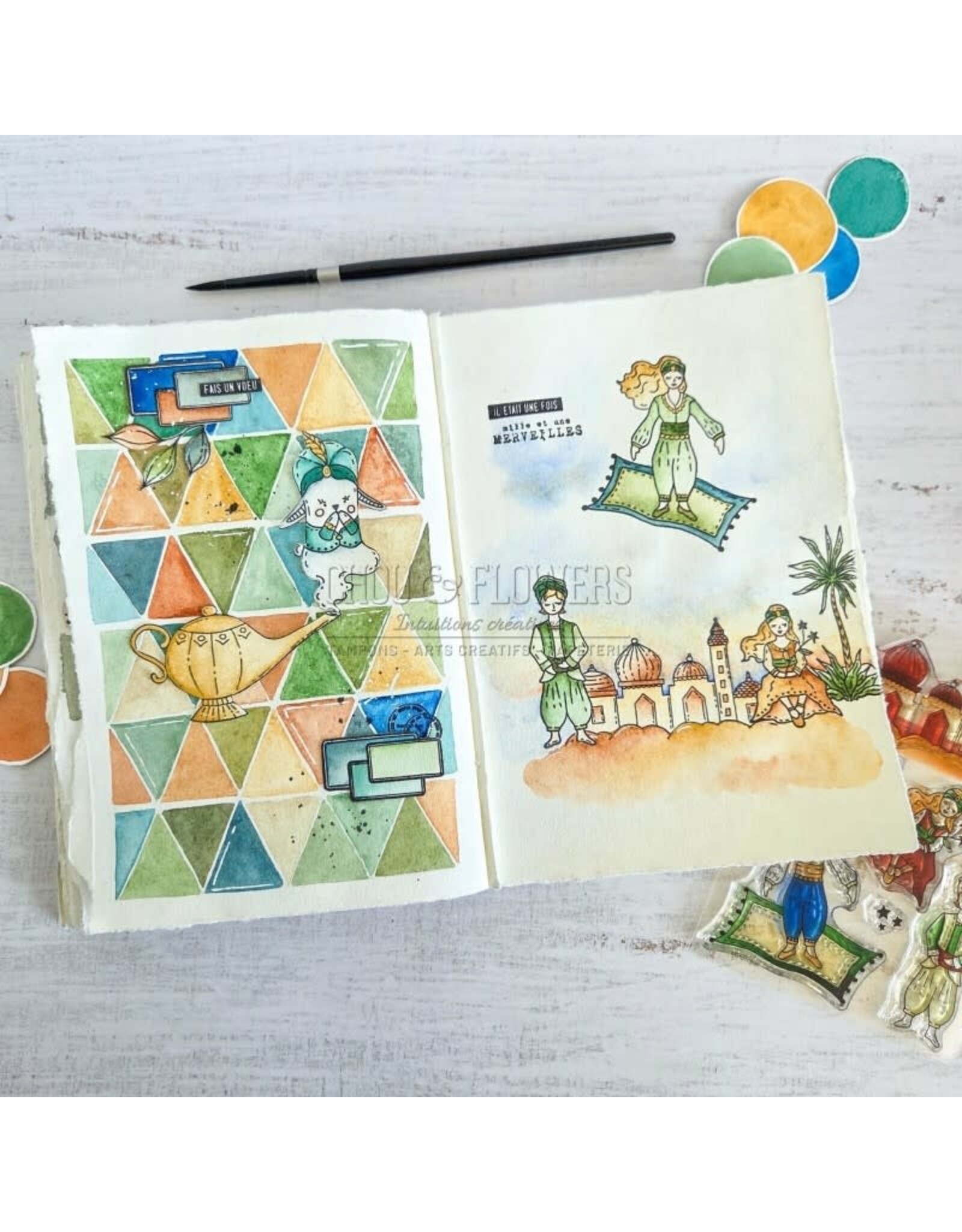 CHOU & FLOWERS CHOU & FLOWERS COLLECTION LE CHANT DES DUNES DOUDOU GENIE A8 CLEAR STAMP