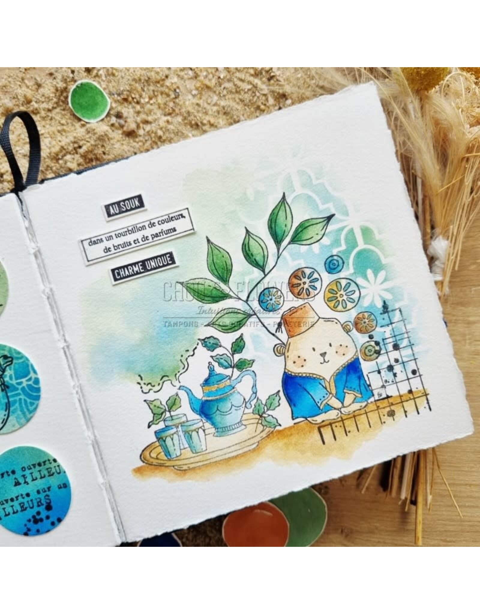 CHOU & FLOWERS CHOU & FLOWERS COLLECTION LE CHANT DES DUNES DOUDOU AU SOUK A8 CLEAR STAMP