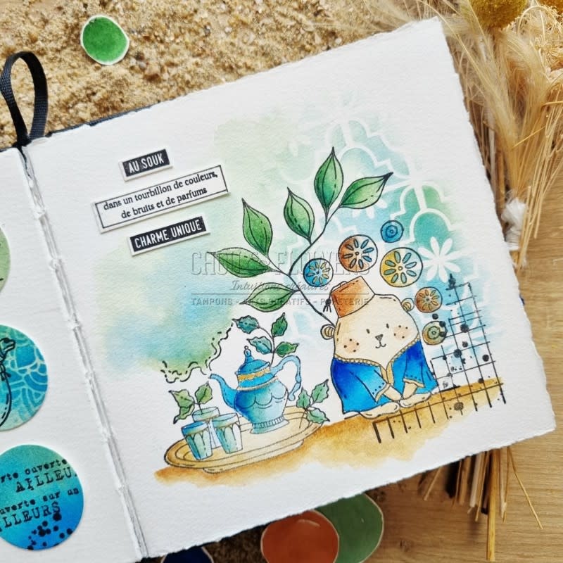 CHOU & FLOWERS CHOU & FLOWERS COLLECTION LE CHANT DES DUNES DOUDOU AU SOUK A8 CLEAR STAMP