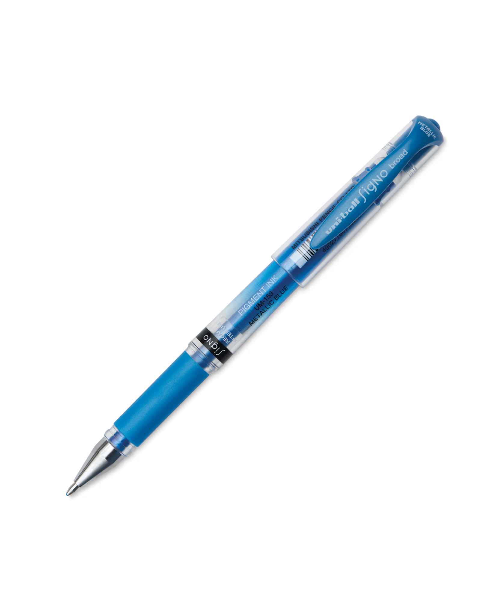 UNI-BALL UNIBALL GEL IMPACT SIGNO PEN METALLIC BLUE BOLD 1.0MM