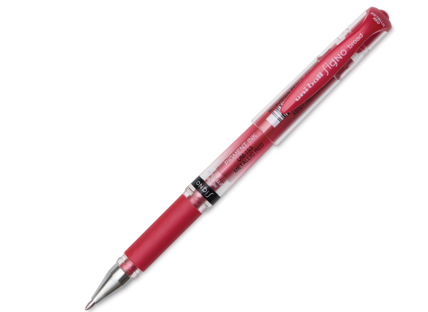 UNI-BALL UNIBALL GEL IMPACT SIGNO PEN METALLIC RED BOLD 1.0MM