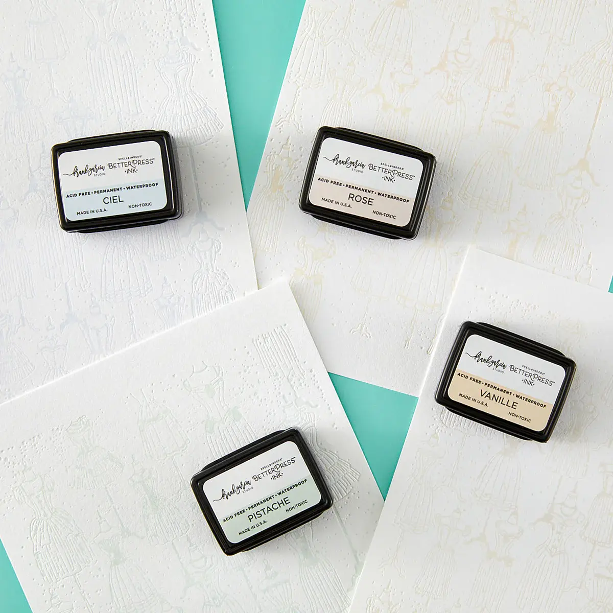SPELLBINDERS SPELLBINDERS BETTERPRESS FRANK GARCIA BLUSHING MACARONS INK MINI SET AND RIENKER BUNDLE