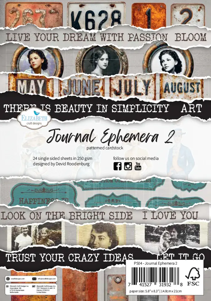 ELIZABETH CRAFT DESIGNS ELIZABETH CRAFT DESIGNS ART JOURNAL SPECIALS BY DEVID JOURNAL EPHEMERA 2