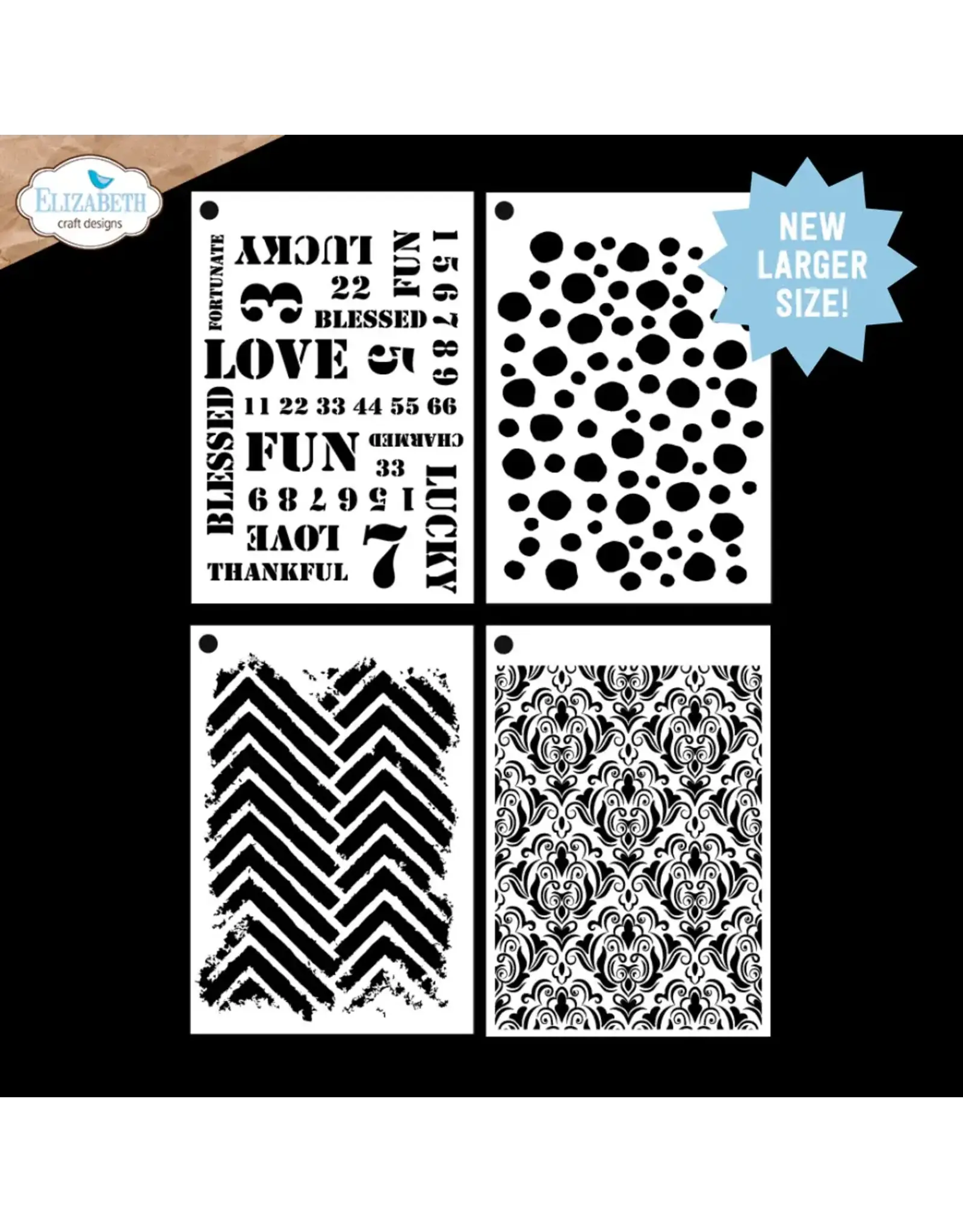 ELIZABETH CRAFT DESIGNS ELIZABETH CRAFT DESIGNS ART JOURNAL SPECIALS BY DEVID JOURNAL STENCILS 11 STENCIL SET 4/PK
