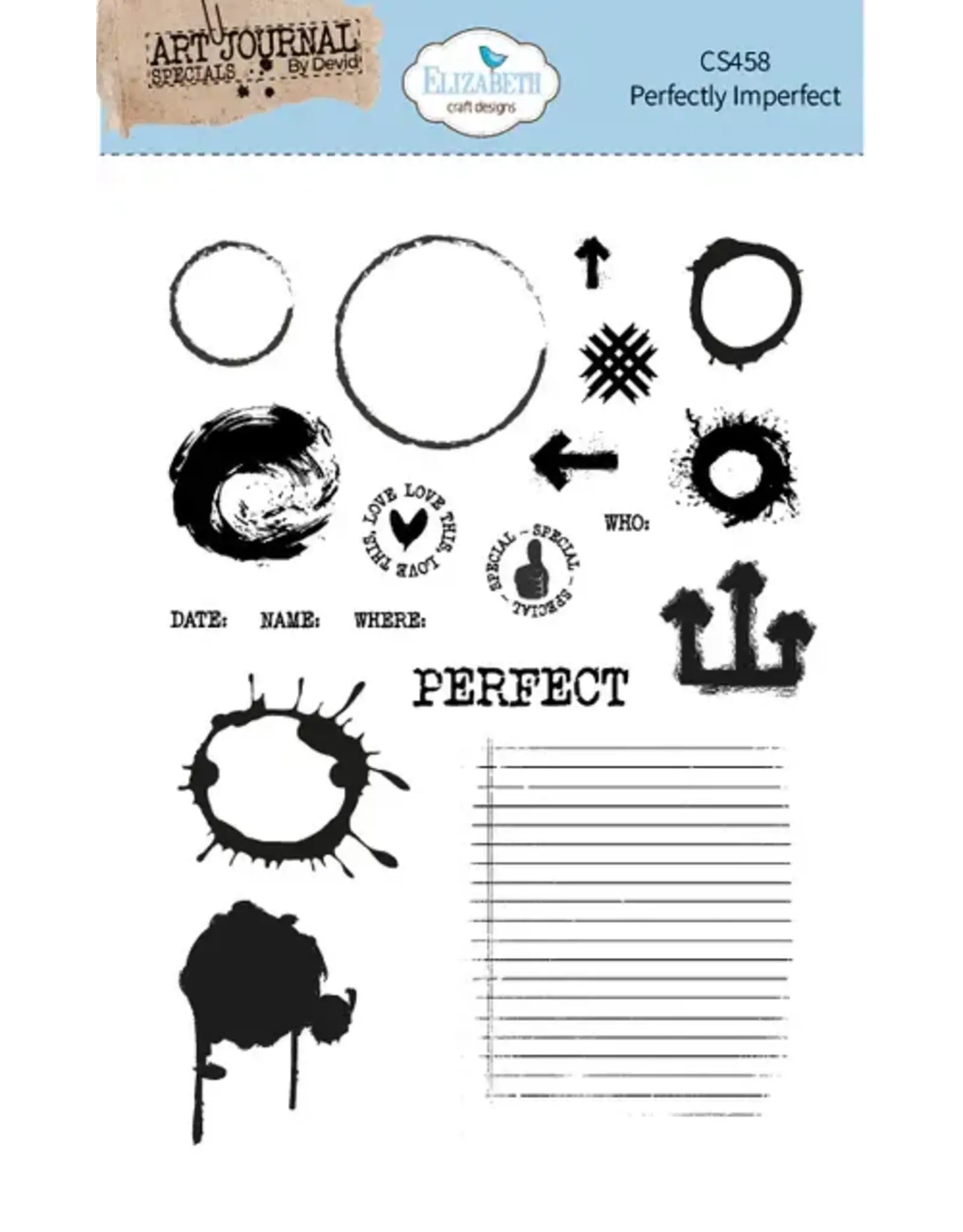 ELIZABETH CRAFT DESIGNS ELIZABETH CRAFT DESIGNS BEAUTIFULLY WORN PERFECTLY IMPERFECT CLEAR STAMP SET