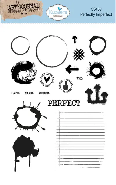 ELIZABETH CRAFT DESIGNS ELIZABETH CRAFT DESIGNS BEAUTIFULLY WORN PERFECTLY IMPERFECT CLEAR STAMP SET