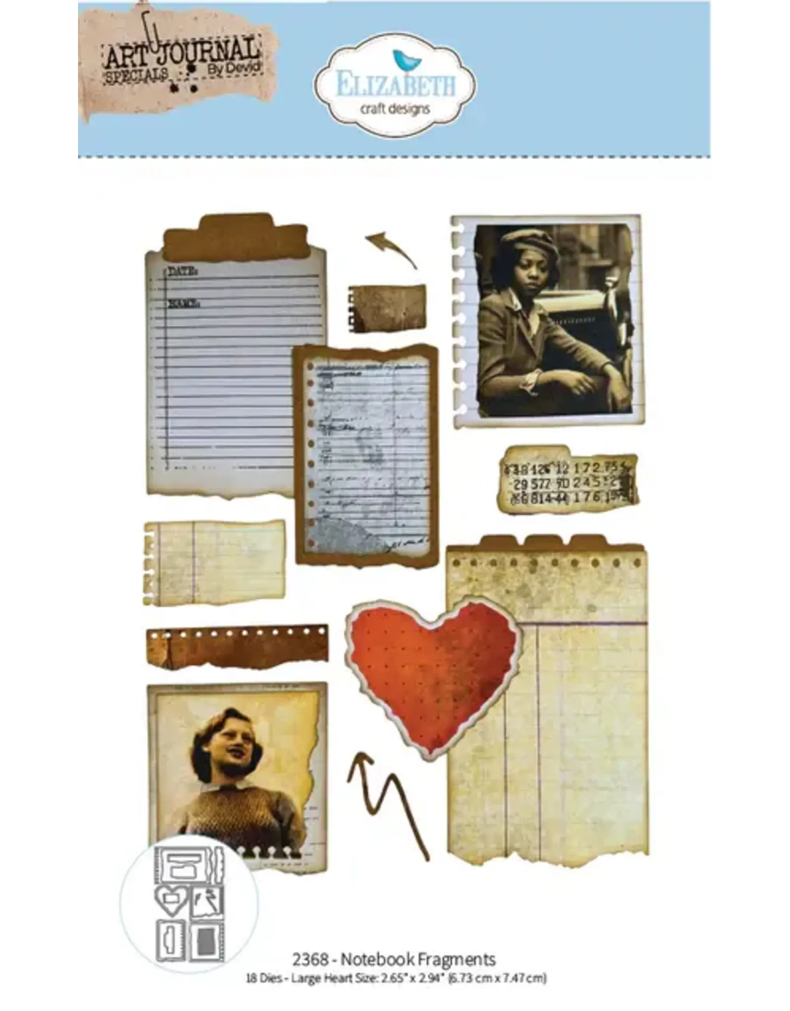 ELIZABETH CRAFT DESIGNS ELIZABETH CRAFT DESIGNS BEAUTIFULLY WORN NOTEBOOK FRAGMENTS DIE SET