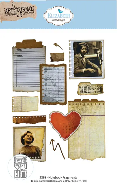 ELIZABETH CRAFT DESIGNS ELIZABETH CRAFT DESIGNS BEAUTIFULLY WORN NOTEBOOK FRAGMENTS DIE SET