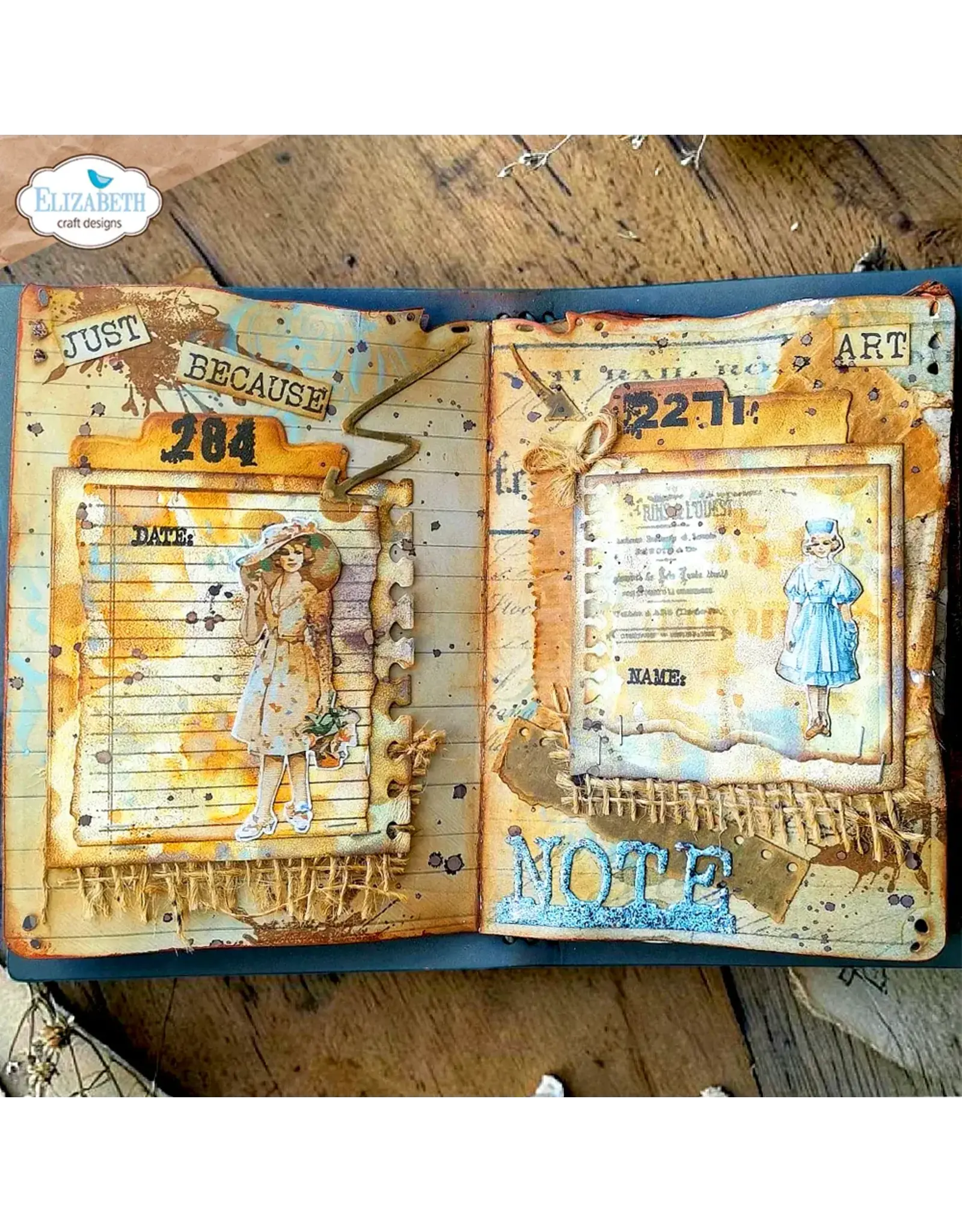 ELIZABETH CRAFT DESIGNS ELIZABETH CRAFT DESIGNS BEAUTIFULLY WORN NOTEBOOK FRAGMENTS DIE SET