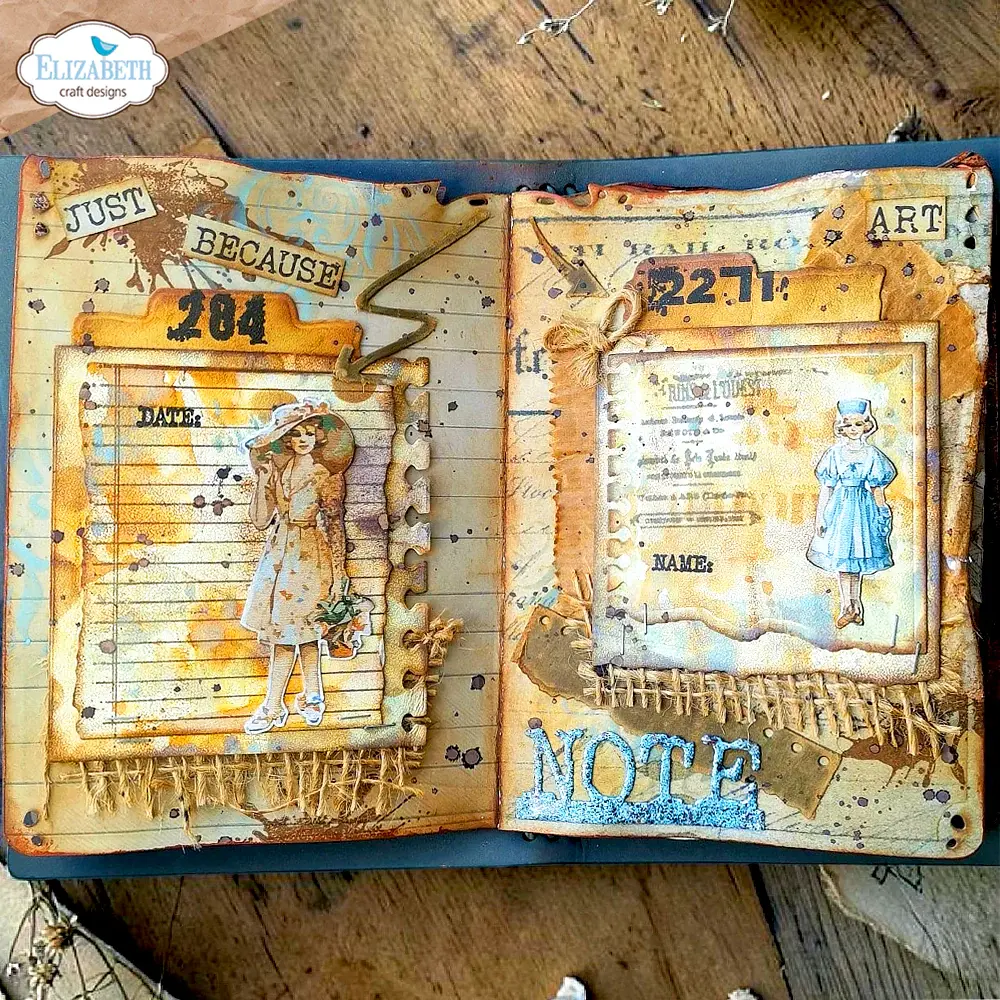 ELIZABETH CRAFT DESIGNS ELIZABETH CRAFT DESIGNS BEAUTIFULLY WORN NOTEBOOK FRAGMENTS DIE SET